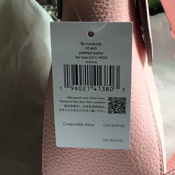 NEW WITH TAGS Kate Spade Pebbled Leather Pink Handbag/Crossbody - Picture 7 of 7